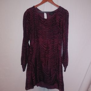 H Trend M Whimsigoth Italian Silk Wine Tiger Mini Dress